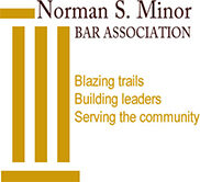 Norman S. Minor Bar Association logo with motto.